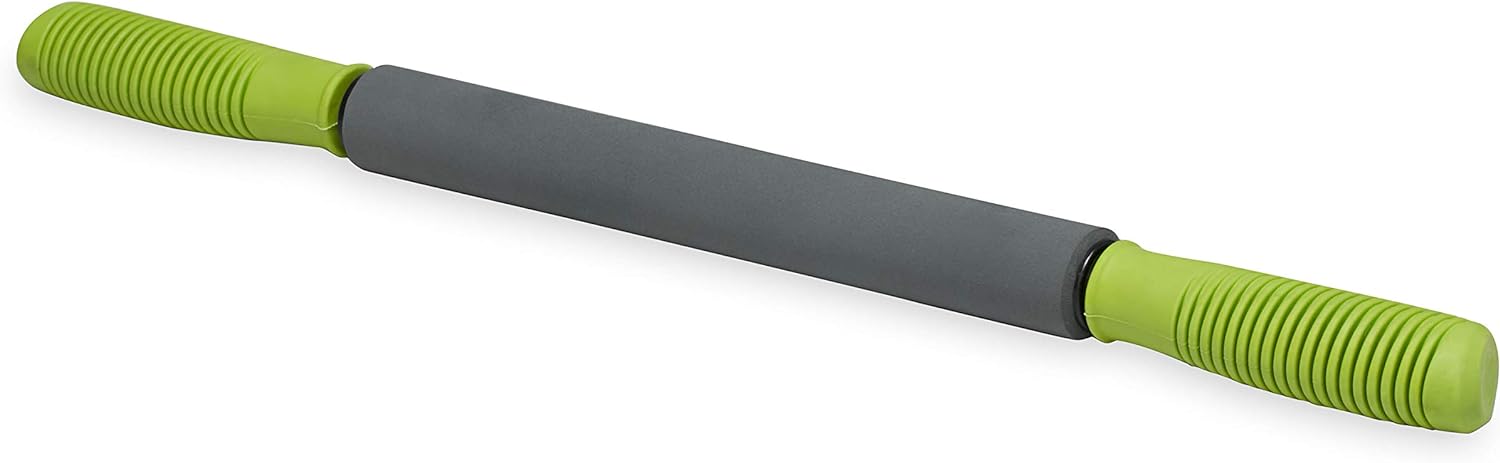 Featured Image for Gaiam Restore Massage Stick Roller – (Dimensions: 19″L) Foam Cushioned Performance Hand Held Muscle Massager | Comfort Grip Handles | Solid Steel Construction